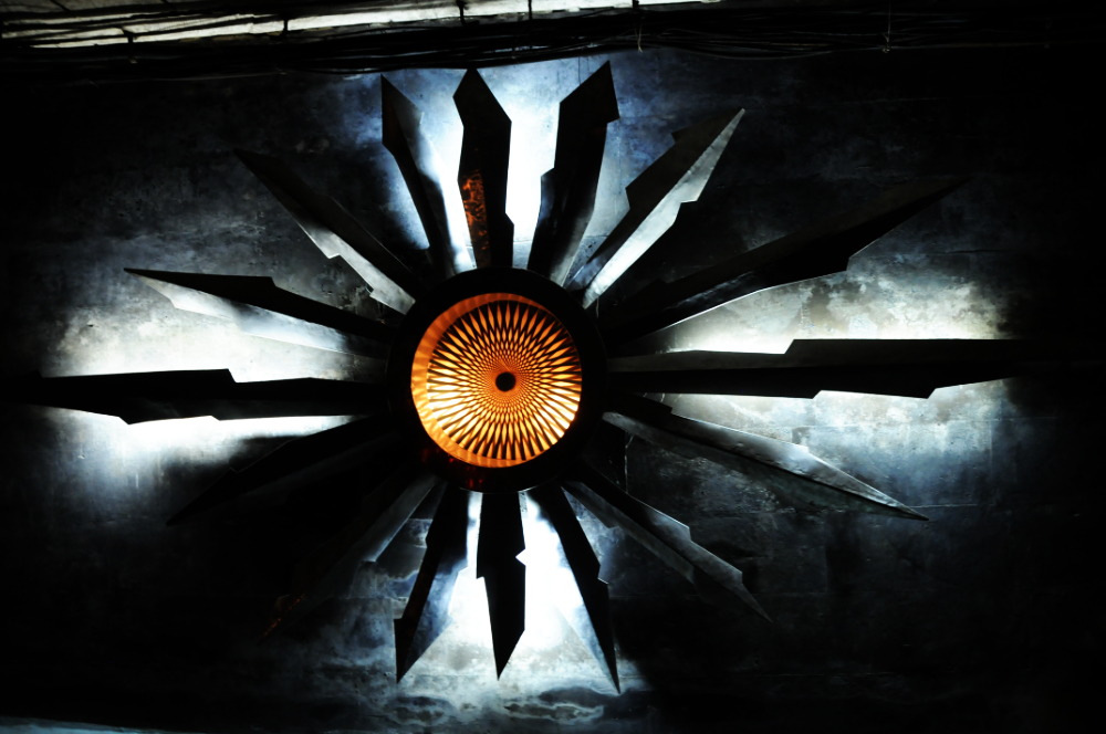Decorative sun inside Milestii Mici winery Moldova