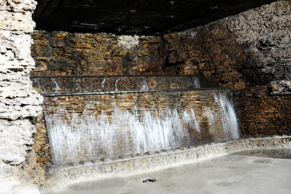 Underground waterfall at Milestii Mici winery