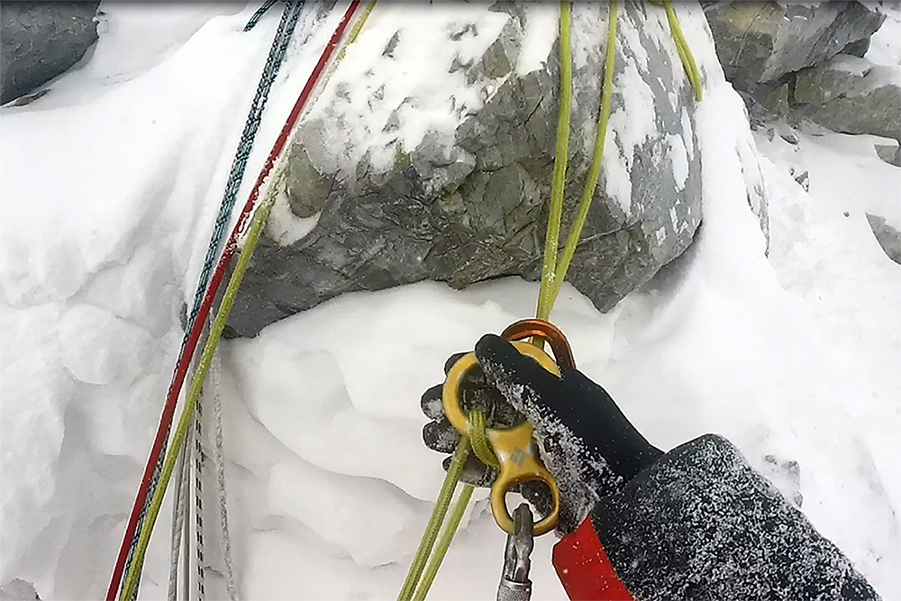 Figure-eight rappel device used on the Third Step
