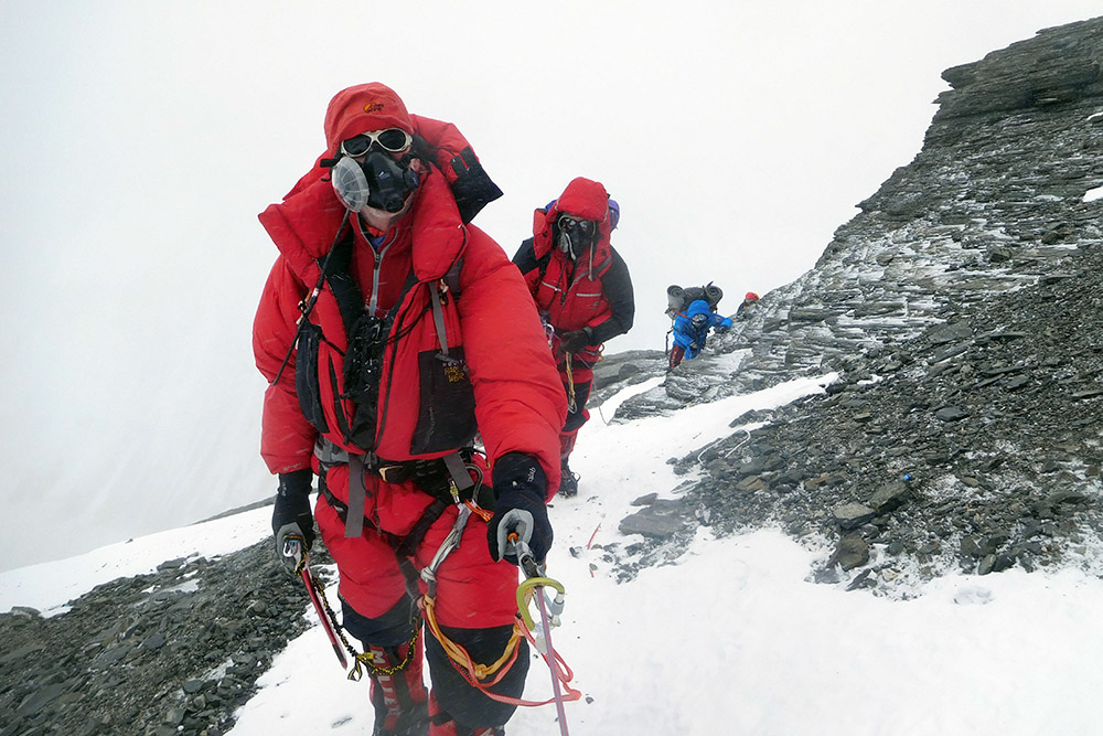 Climbers entering the death zone on Mount Everest
