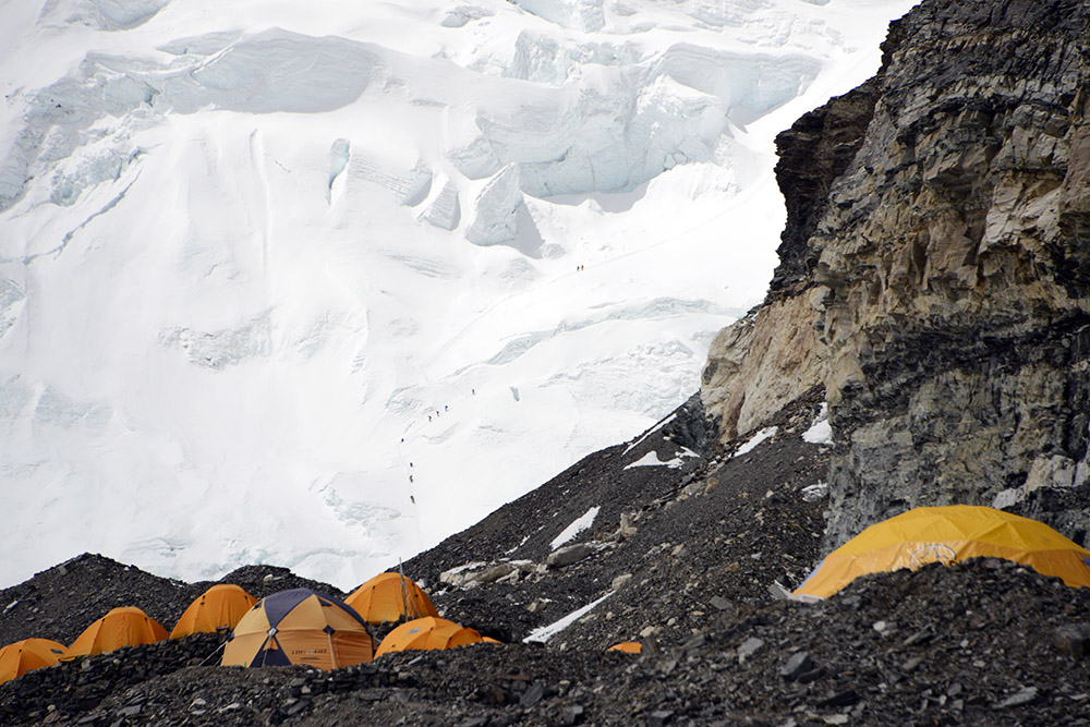 View of the North Col from Advanced Base Camp on Mount Everest
