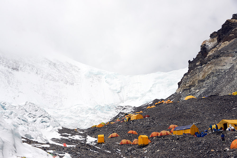 North Col viewed from Advanced Base Camp on Mount Everest