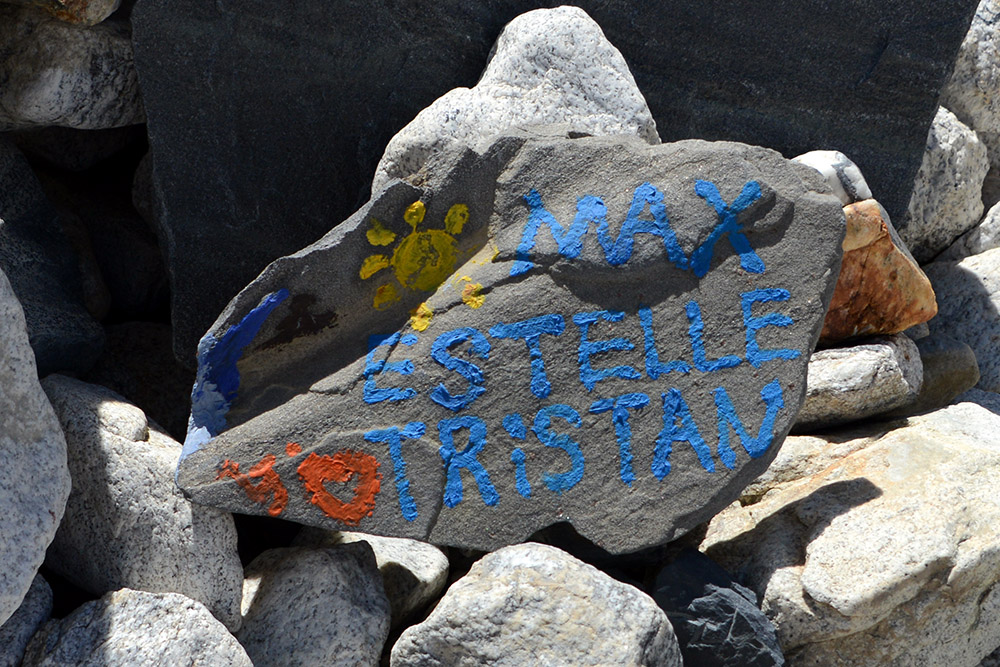 Memorial to climber Max at Everest Base Camp in Tibet