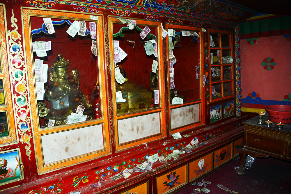 Interior of Rongbuk Monastery in Tibet