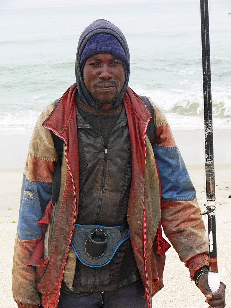 Local fisherman on the coast of Swakopmund Namibia