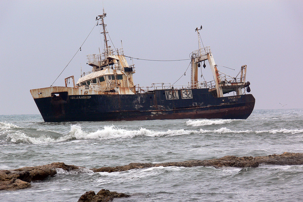 Shipwreck off the coast of Swakopmund Namibia