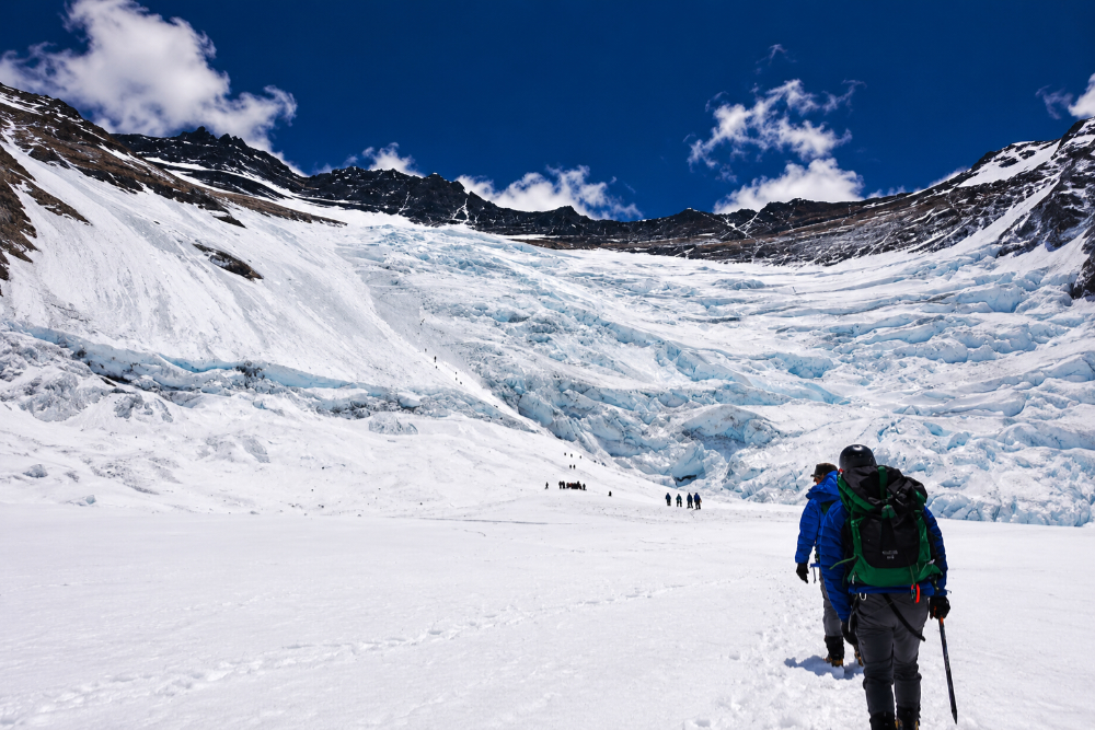 Expedition approaching the Lhotse Face