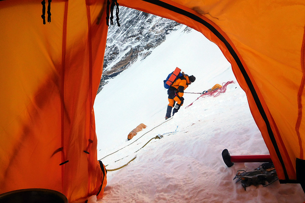 View from a tent at Camp III