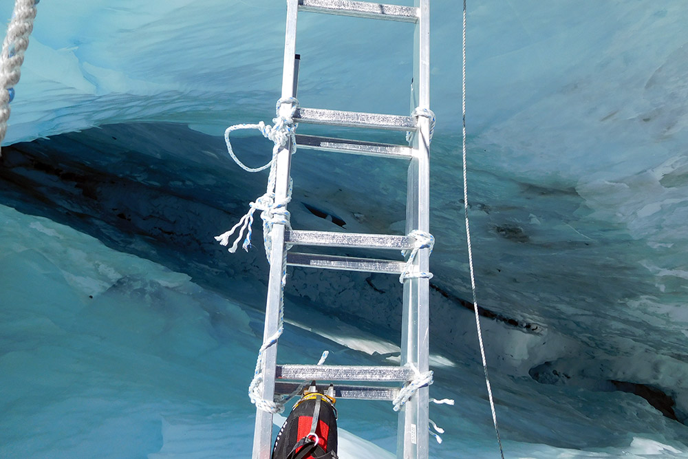 Another ladder crossing in the Khumbu Icefall