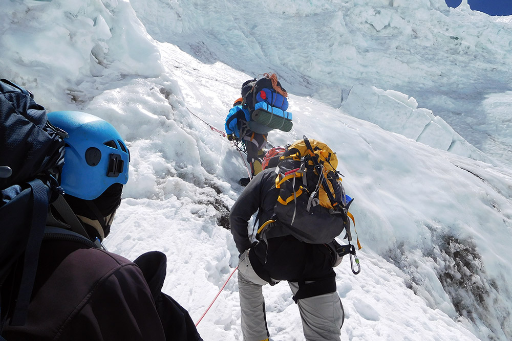 Bergschrund near the base of the Lhotse Face
