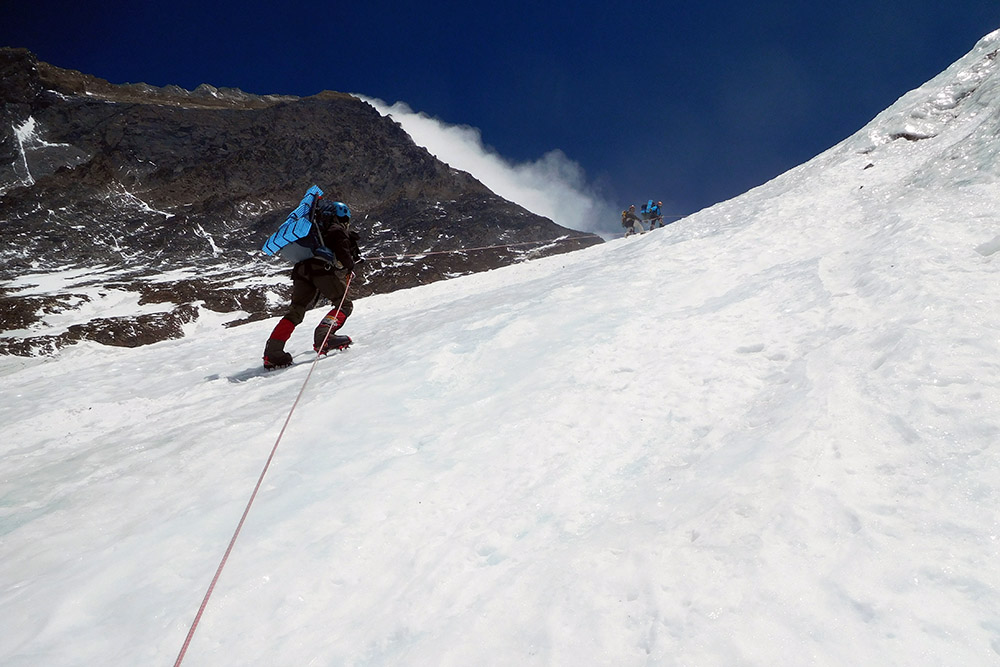 Climber ascending the Lhotse Face