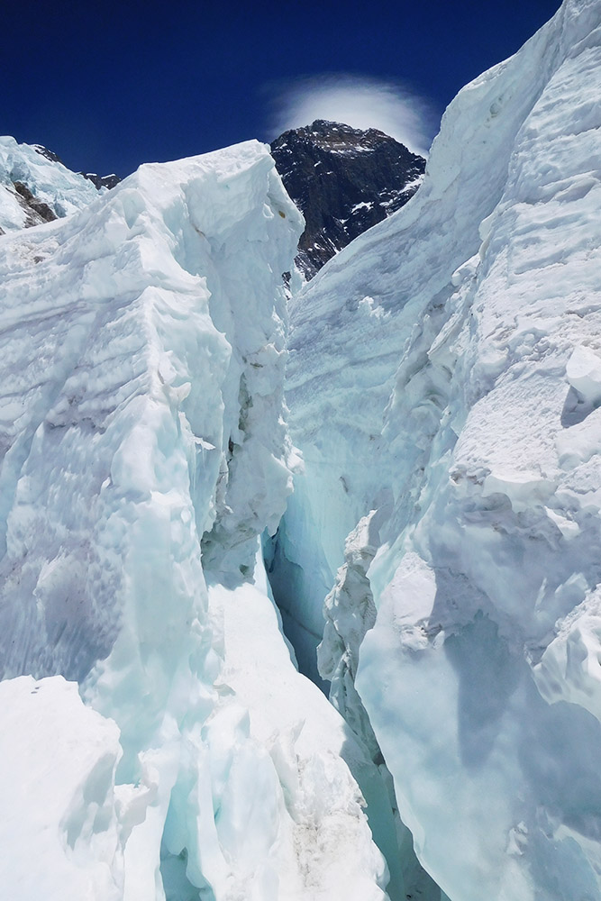 Deep crevasse in the Western Cwm