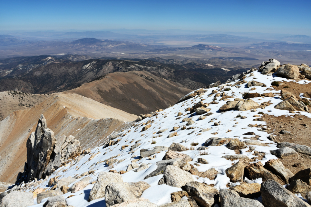 View across the Nevada desert from Boundary Peak