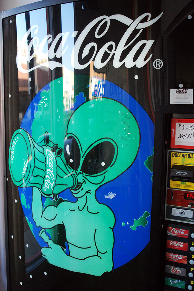 Alien-themed Coca-Cola display in Roswell
