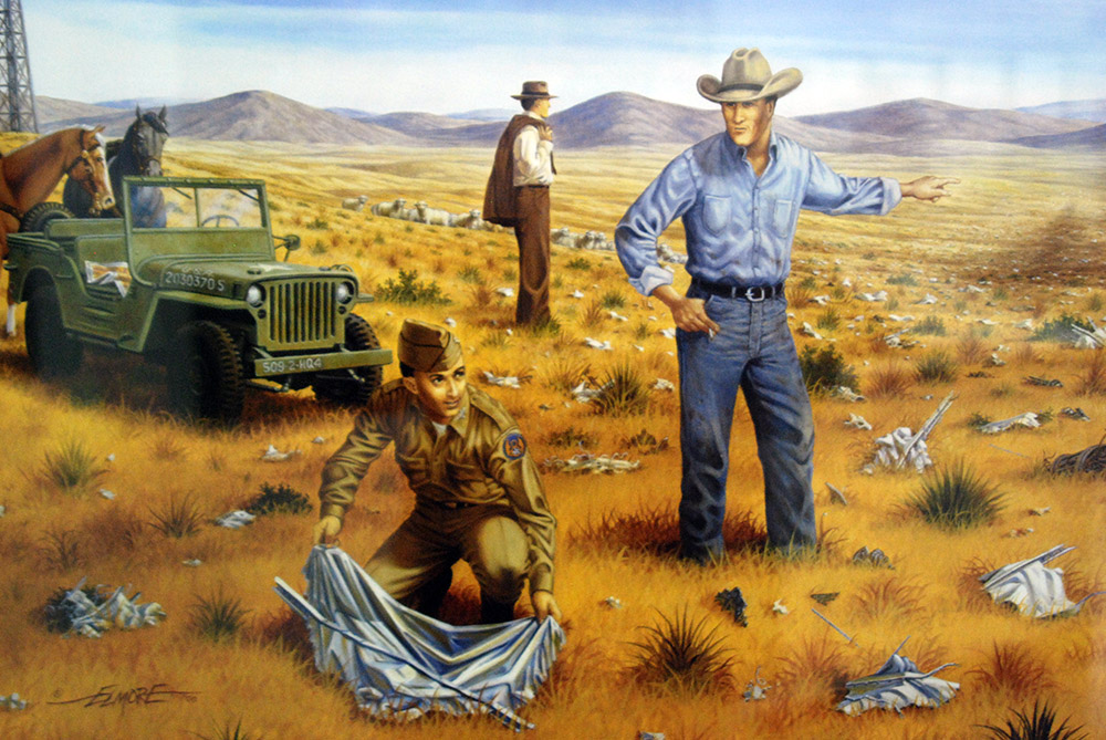 UFO Crash Painting of the alleged Roswell UFO crash