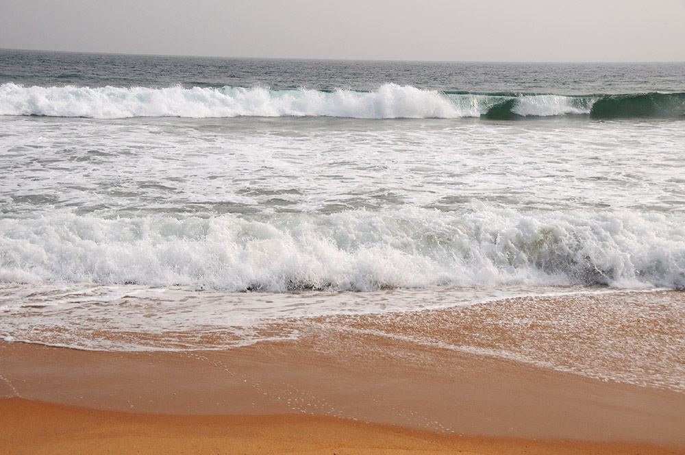 Atlantic Ocean beach at the end of the historic slave route in Badagry, Nigeria