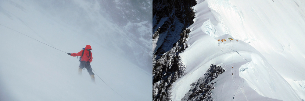North Col and high camps on Mount Everest