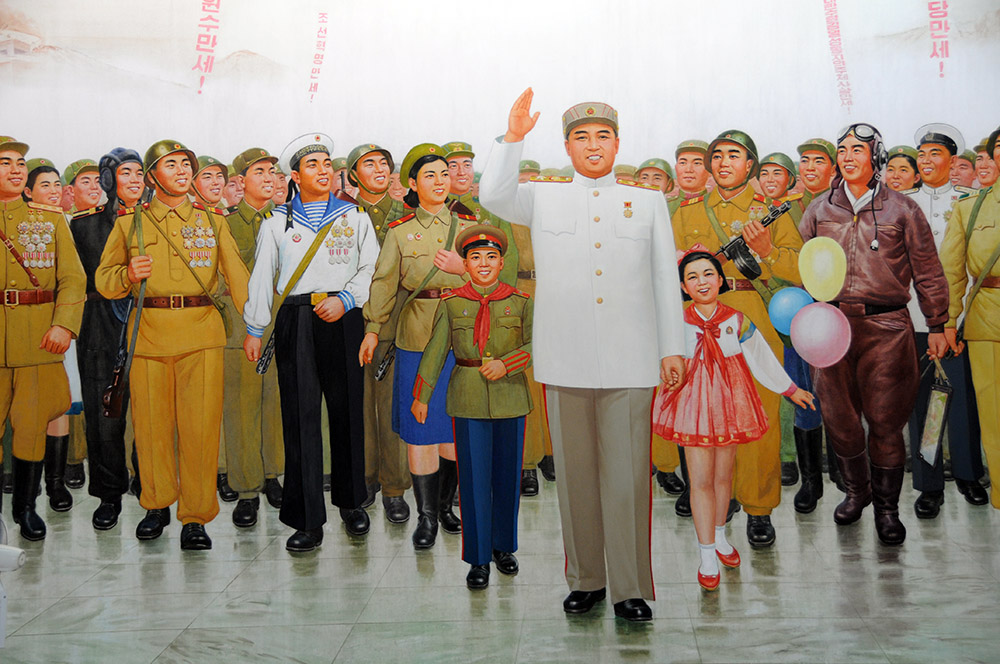 North Korea Pyongyang War Kim Il Sung's Return Mural