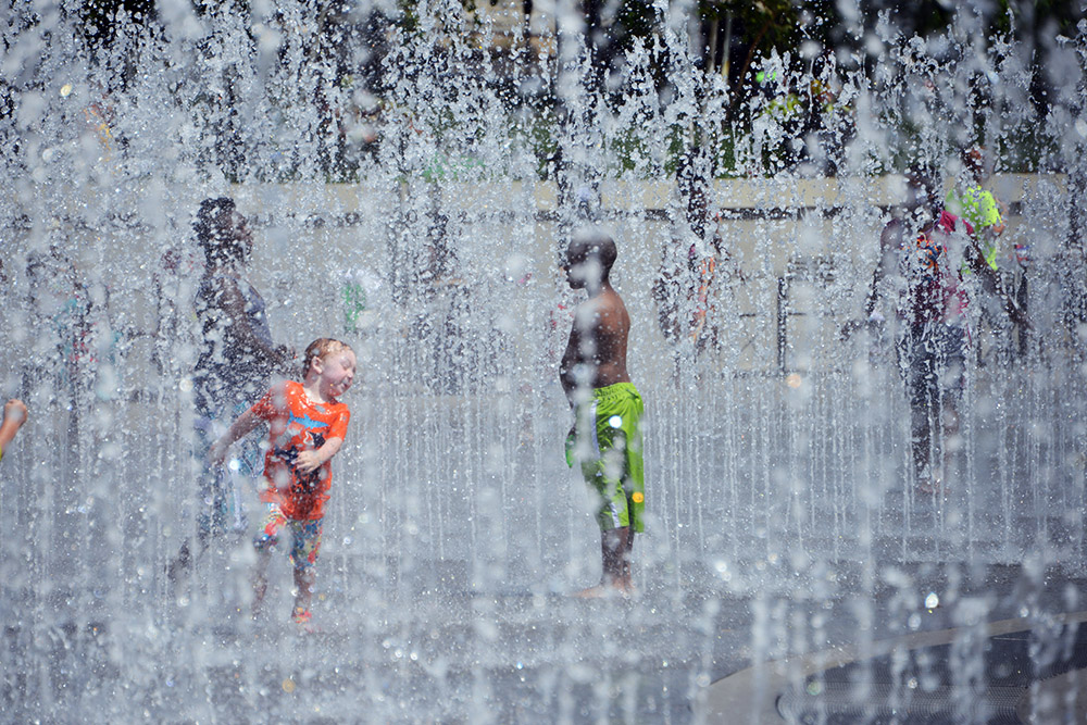 Scioto Mile Fountain in Columbus