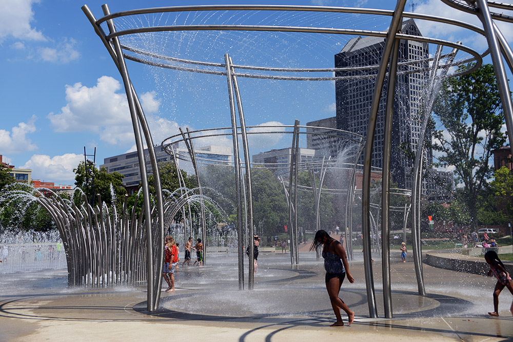 Scioto Mile Fountain in Columbus Ohio
