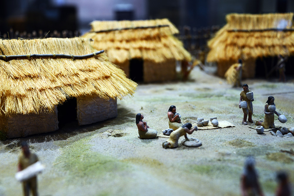 Native American village exhibit at the Ohio History Center