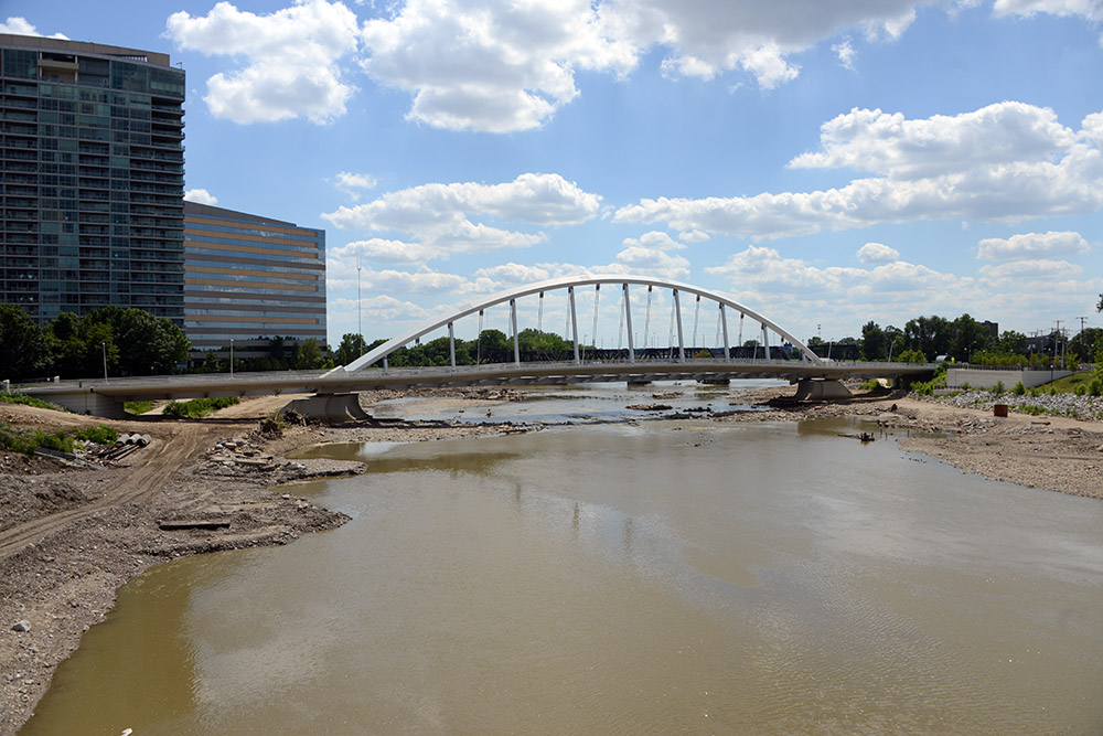 Scioto River in Columbus during construction