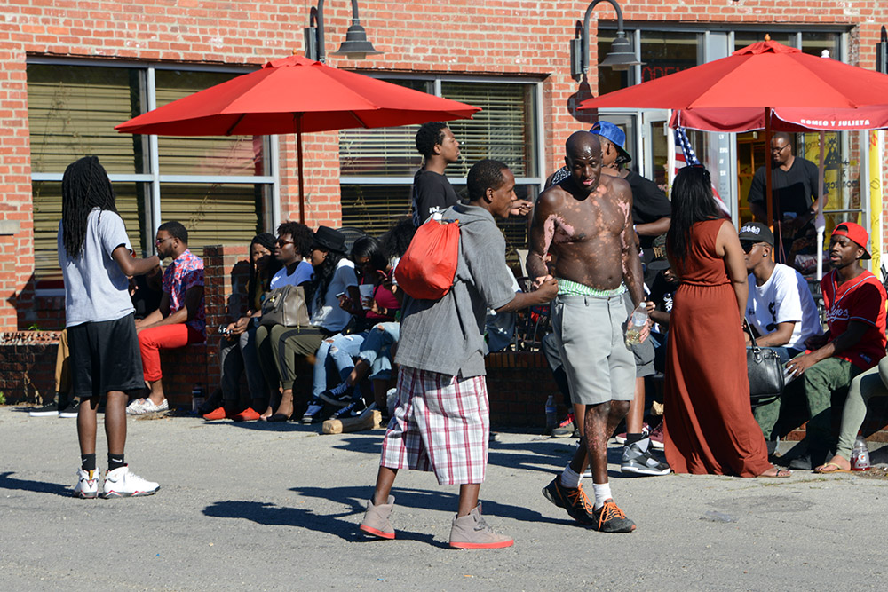 Live street performance in the Short North district