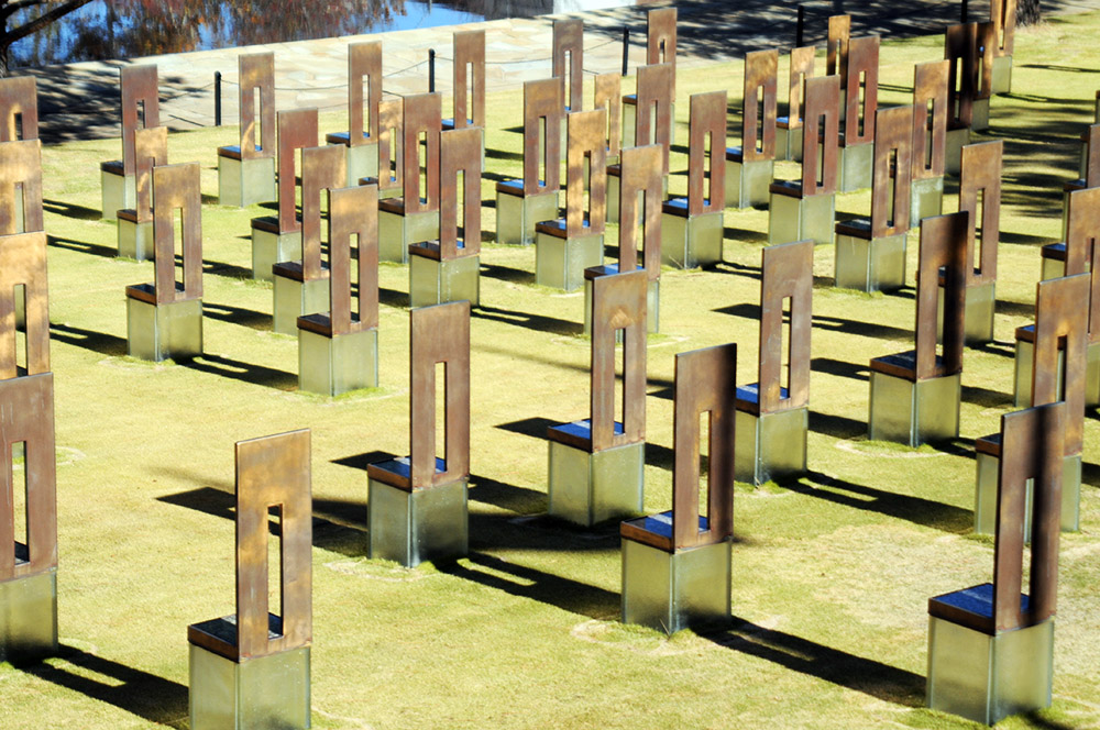 Field of Empty Chairs at the Oklahoma City National Memorial
