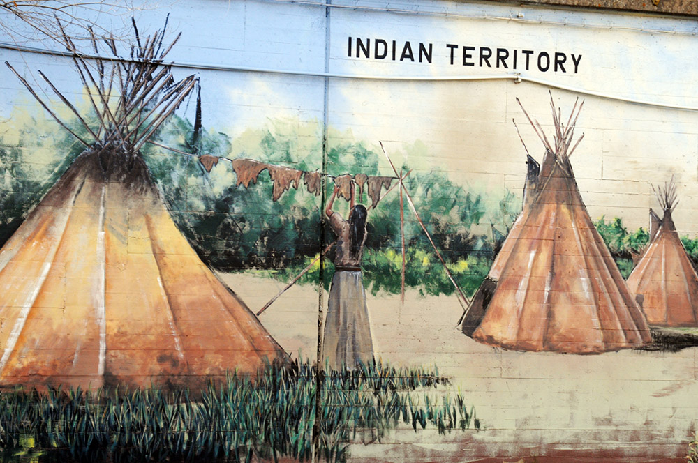 Native American mural in Bricktown, Oklahoma City