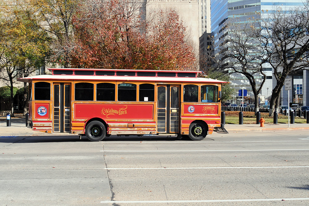Trolley in downtown Oklahoma City