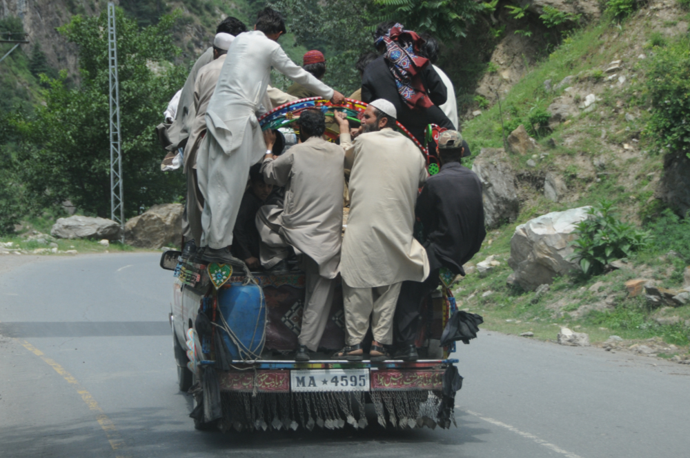 Packed Jeep Crowded jeep on the Karakoram Highway