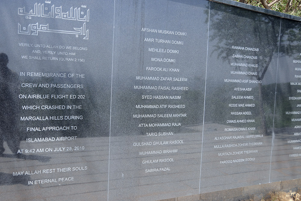 Airblue Flight 202 memorial in Islamabad, Pakistan