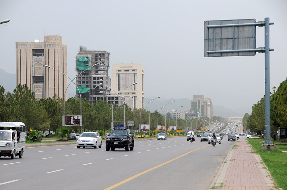 Wide highway running through Islamabad, Pakistan
