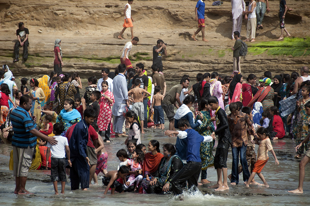 Arabian Sea coastline at Paradise Point near Karachi, Pakistan
