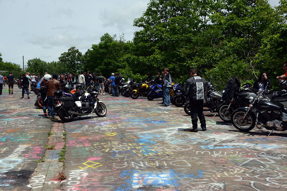 Motorcyclists on Centralia Graffiti Highway