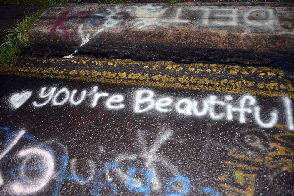 You're Beautiful graffiti on Centralia Graffiti Highway