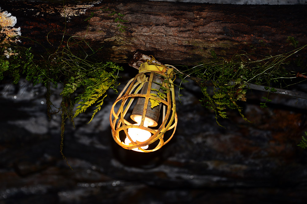 Mine lamp inside Pioneer Tunnel Pennsylvania