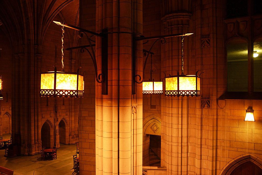 Interior lights in the Cathedral of Learning