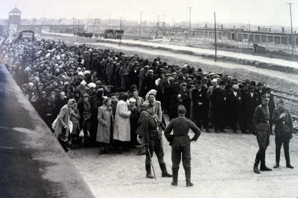 Photographs of arrivals at Auschwitz