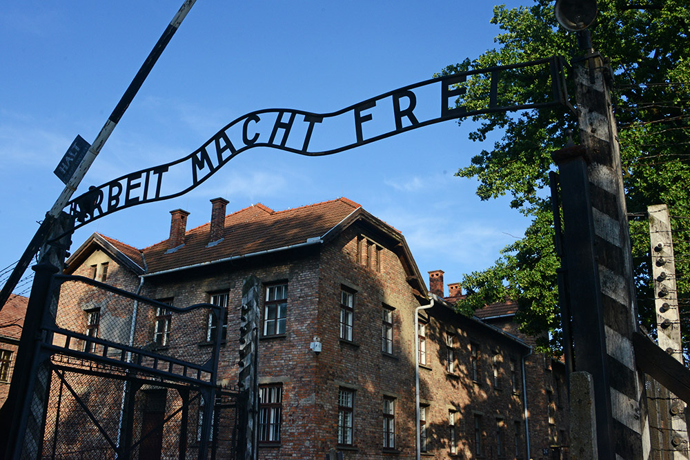 Arbeit Macht Frei sign at Auschwitz I
