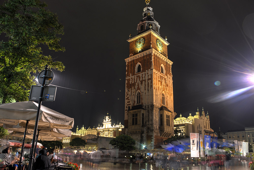 Historic tower in downtown Krakow