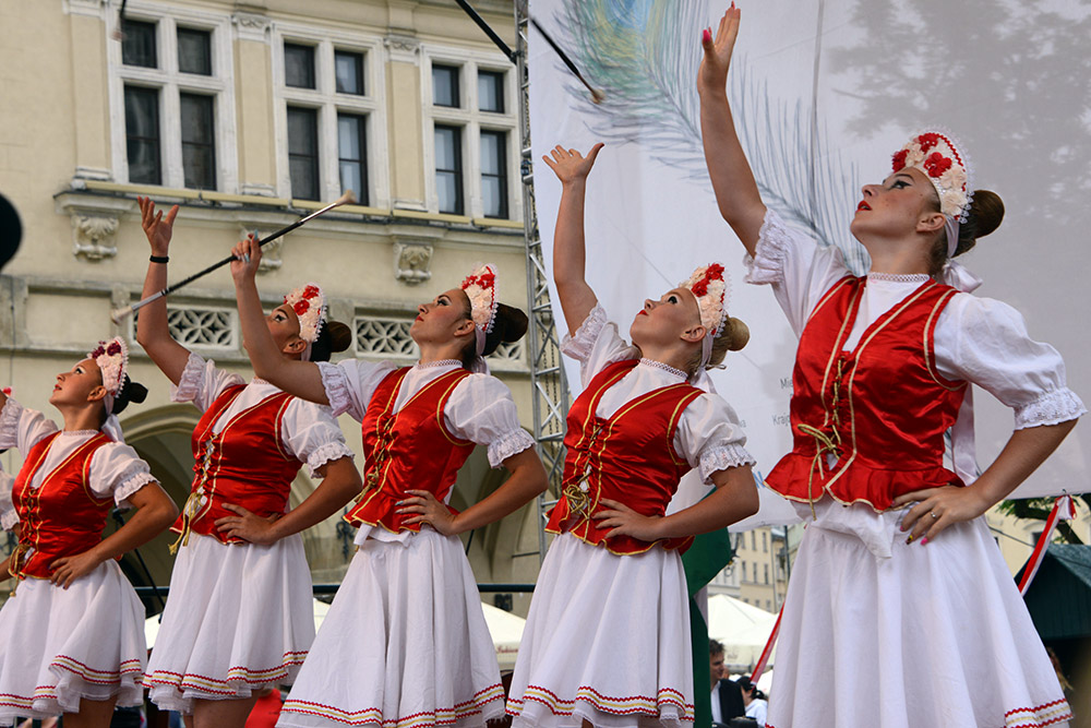 Traditional Polish dancing in Krakow