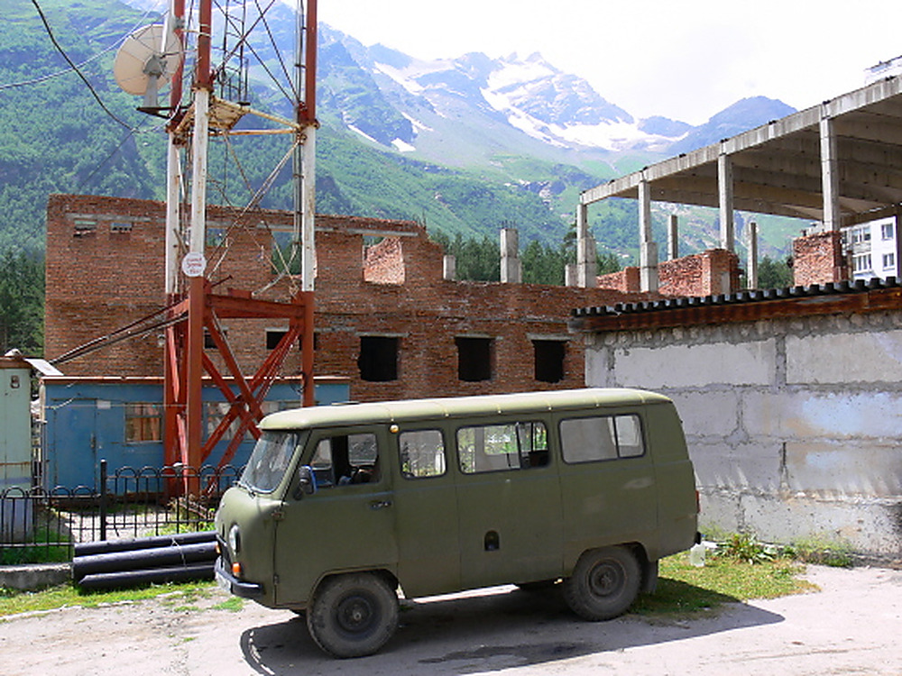 Building in a village near Mount Elbrus