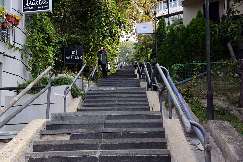A long way up Serbia Belgrade Stairs