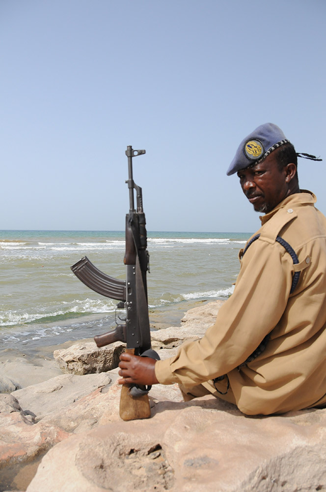 Armed SPU security officer accompanying me in Berbera, Somaliland