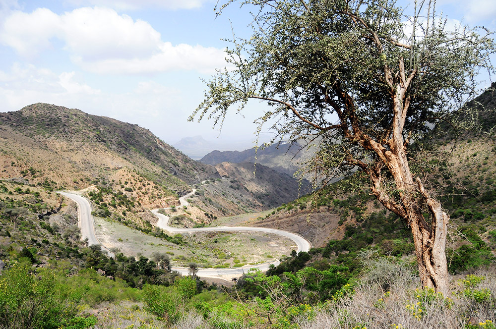 Winding mountain road between Sheikh and Berbera in Somaliland