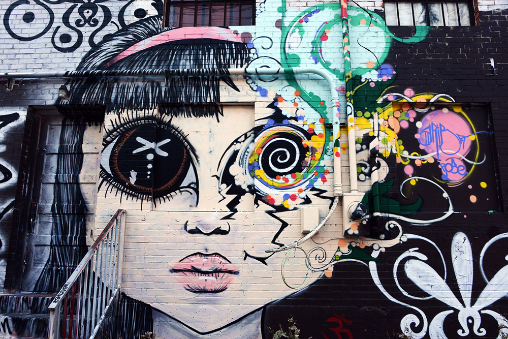 Murals and graffiti in Rapid City's Art Alley
