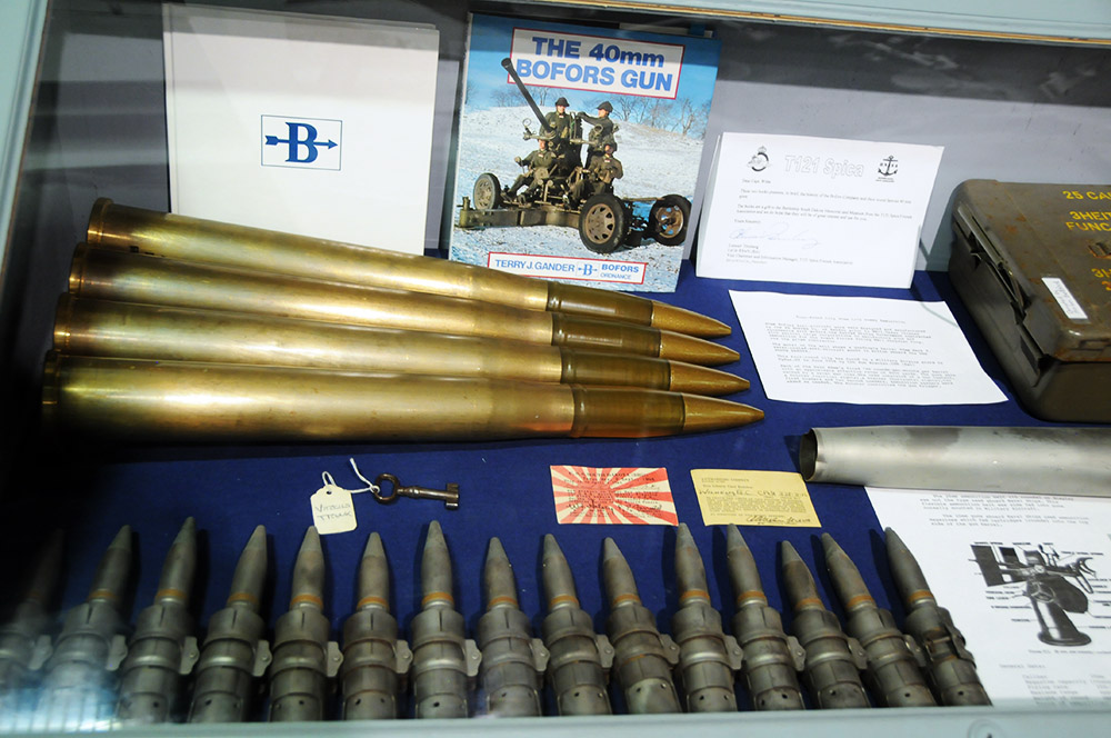 World War II ammunition displayed at the USS South Dakota Battleship Memorial