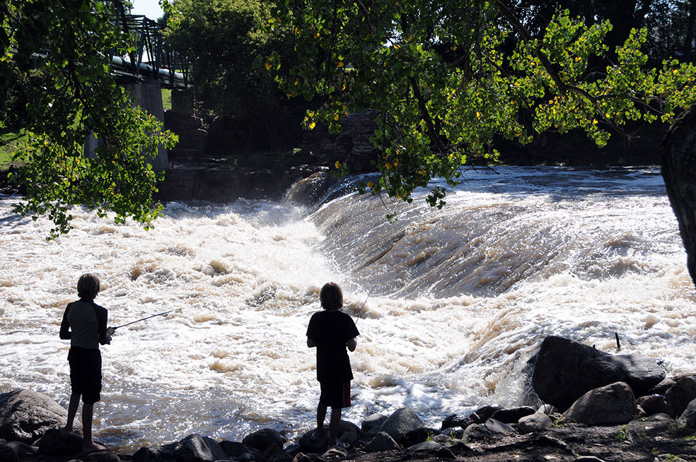 Fishing along the Big Sioux River in Sioux Falls