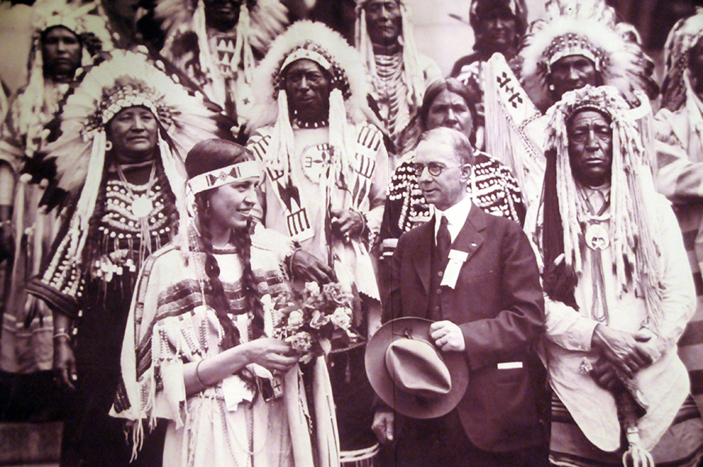 Historic photograph displayed at the Old Courthouse Museum